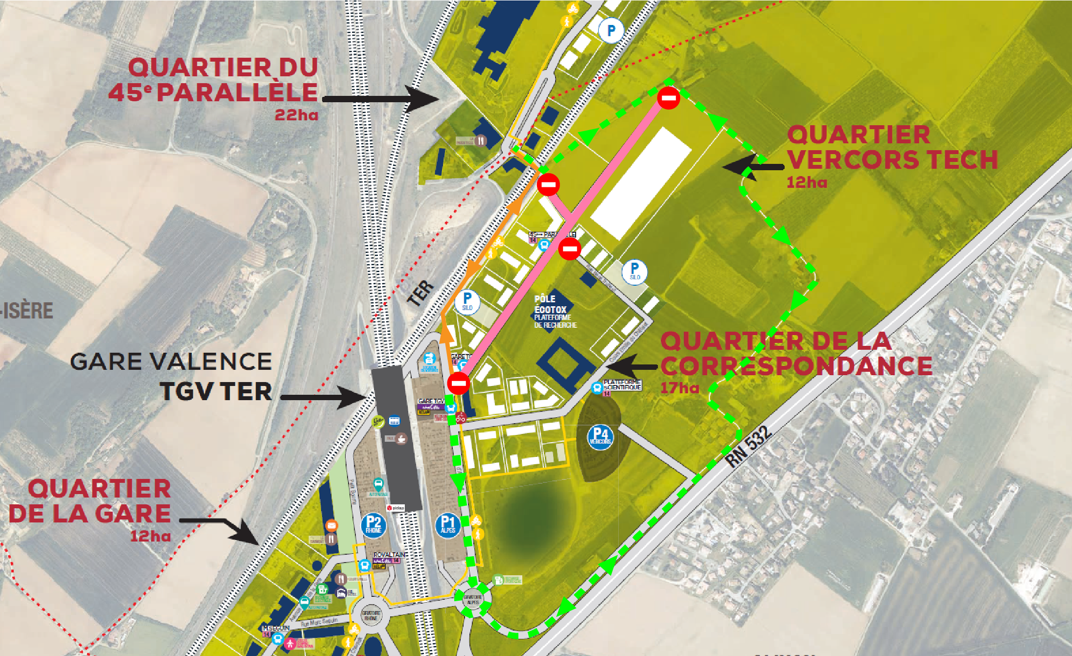 Travaux d'extension du parc d'activités de Valence TGV.
