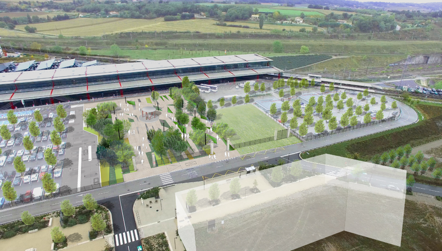 L'anégement du parvis de la gare Valence TGV est prévue pour 2018 à Rovaltain