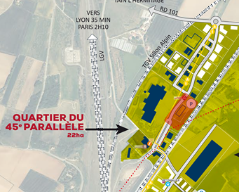 Plan du Quartier du 45ème parallèle et travaux rue Brillat Savarin