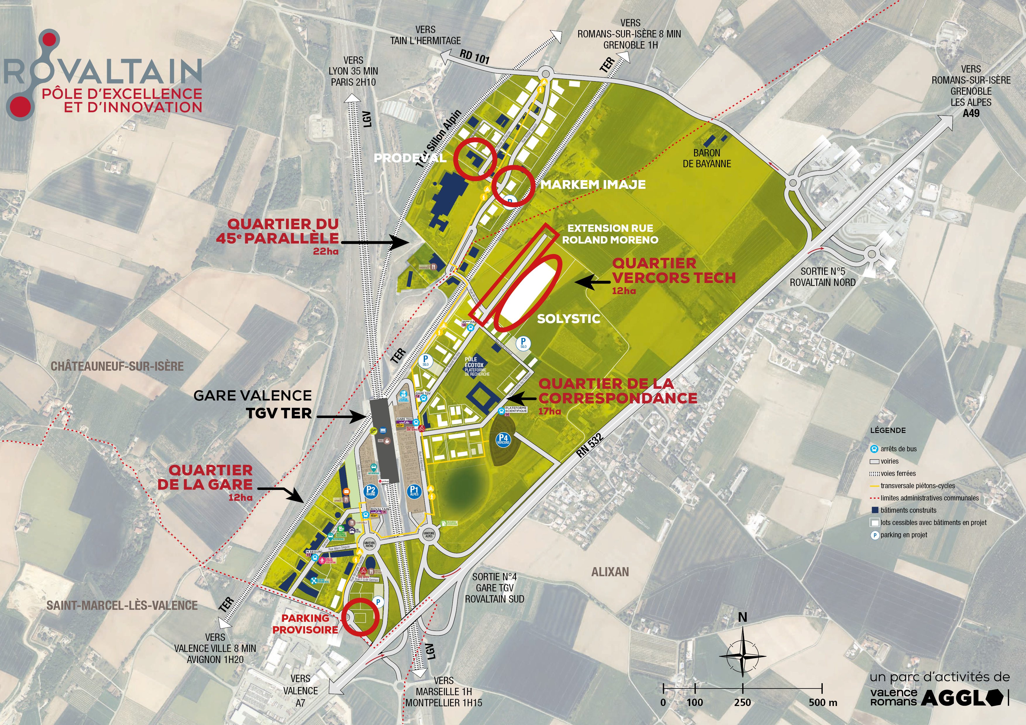 Plan des constructions en cours sle parc d'activités