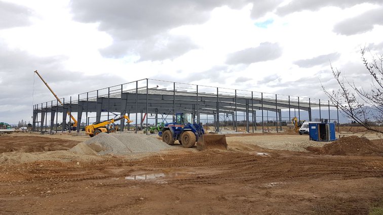 Pose de la première pierre et chantier du bâtiment de Solystic