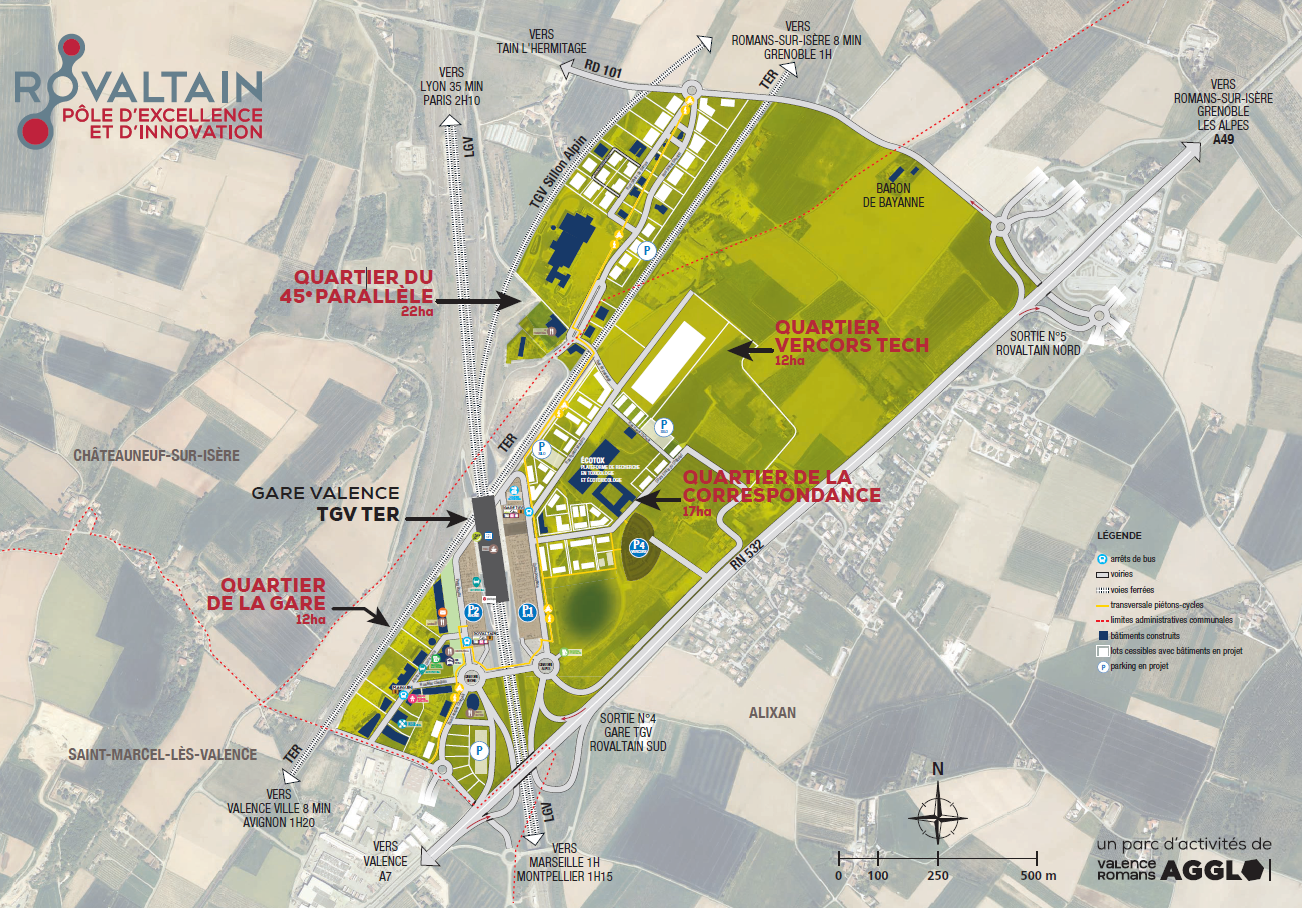 Plan du parc d'activitiés de Rovaltain - Valence TGV